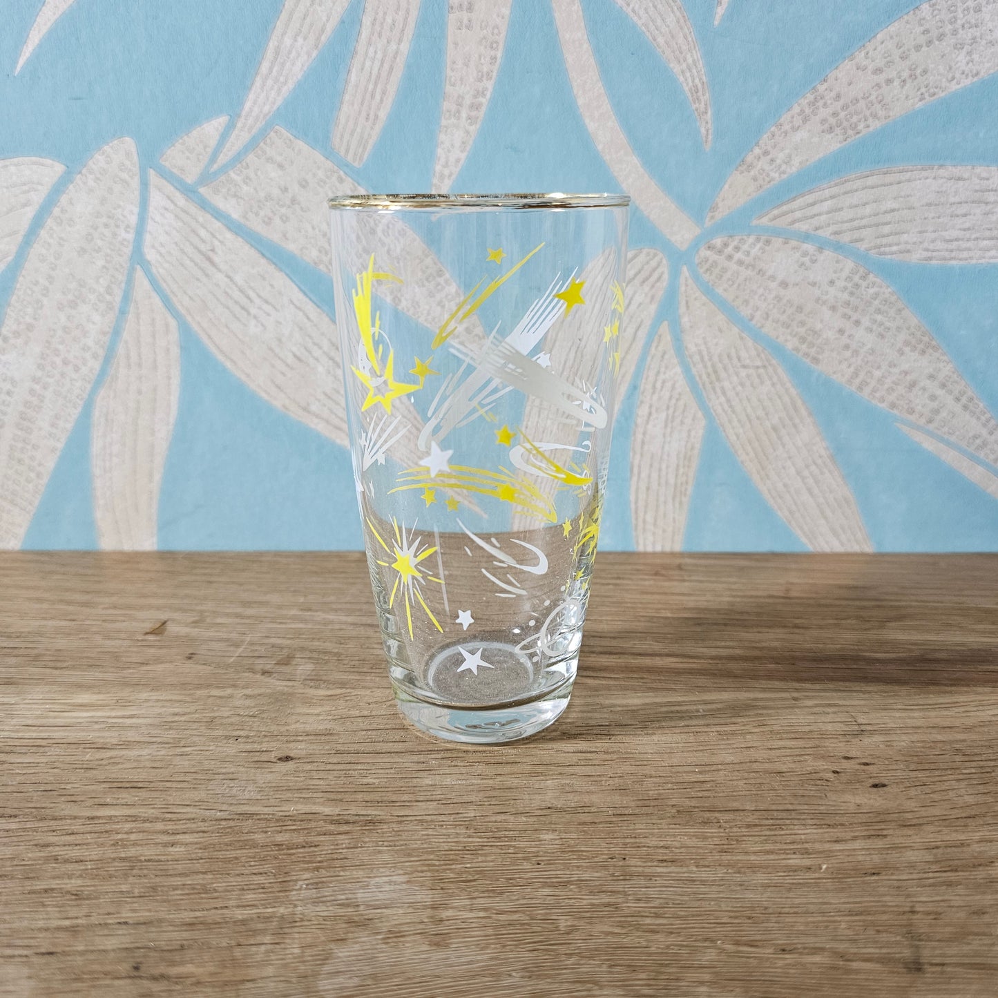 Pair of 1950s atomic space age highball glasses
