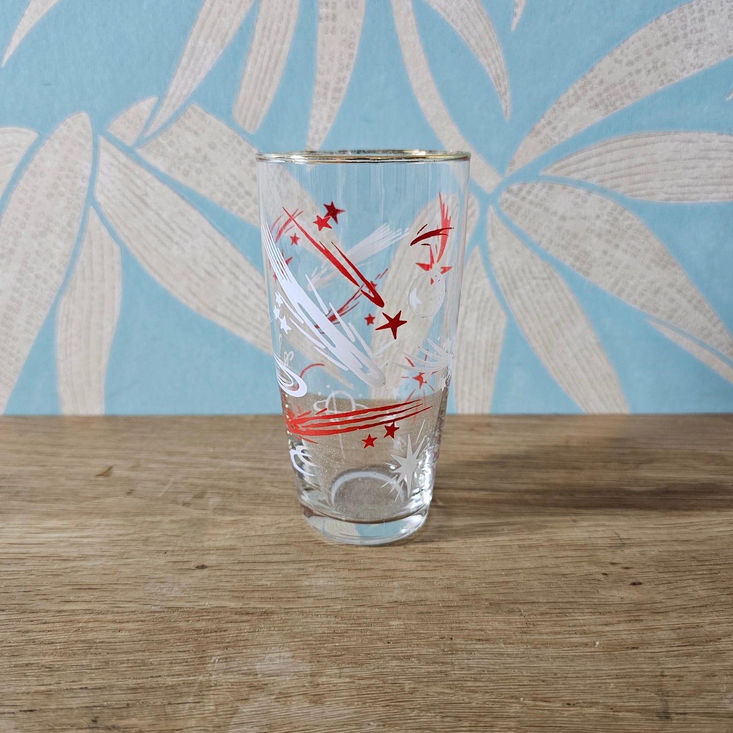 Pair of 1950s atomic space age highball glasses