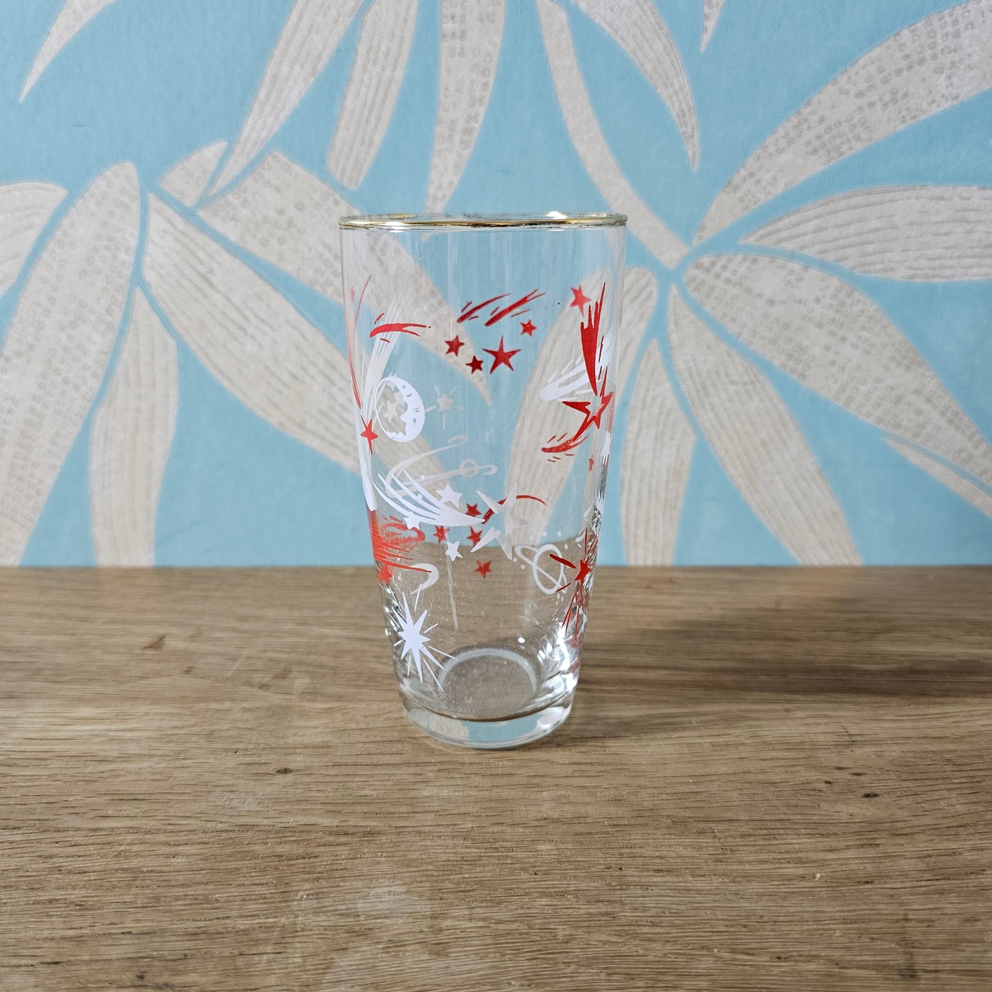 Pair of 1950s atomic space age highball glasses