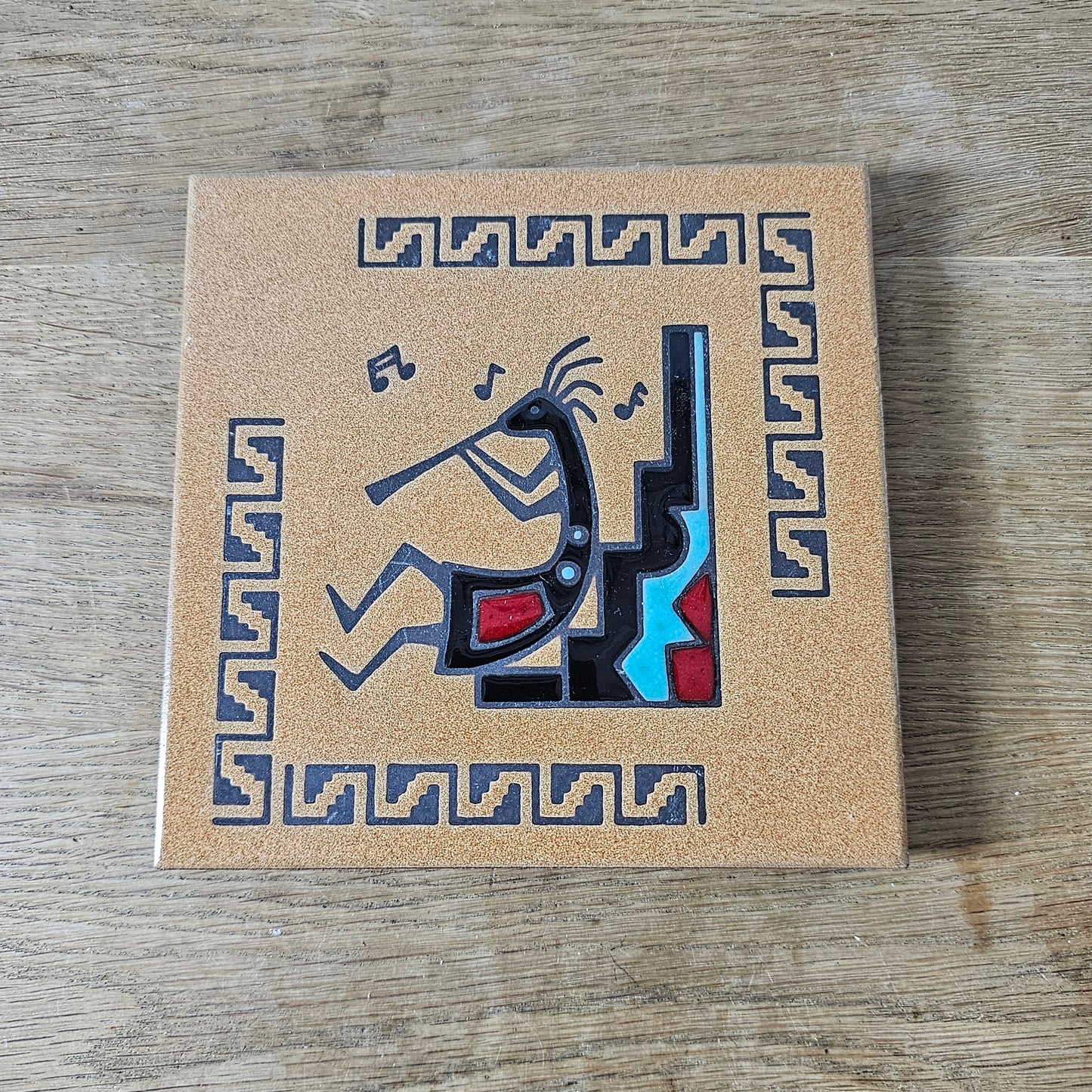Set of six vintage Southwestern artist tile trivets by Cleo Teissedre, K. Rit & Leone Kuhne