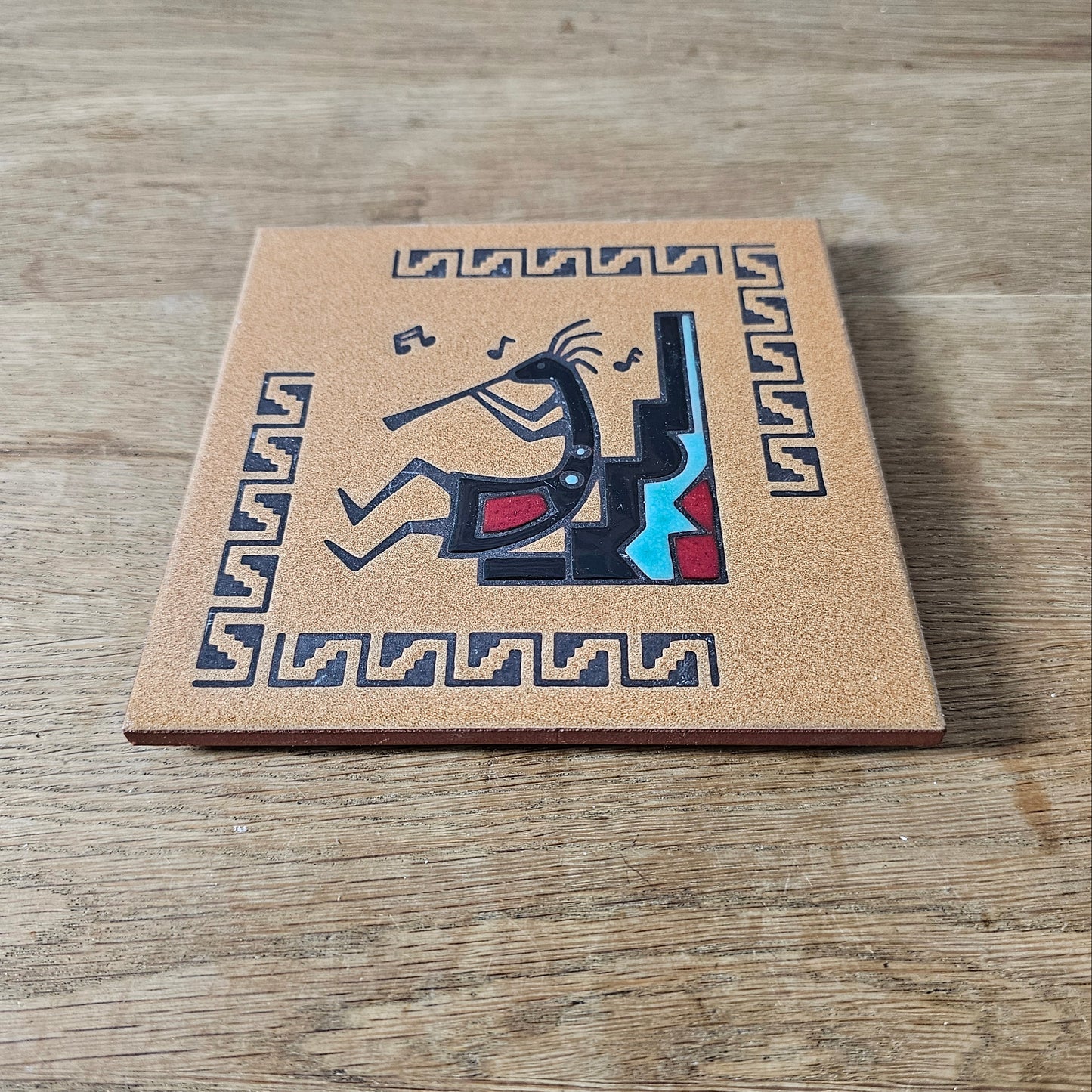 Set of six vintage Southwestern artist tile trivets by Cleo Teissedre, K. Rit & Leone Kuhne