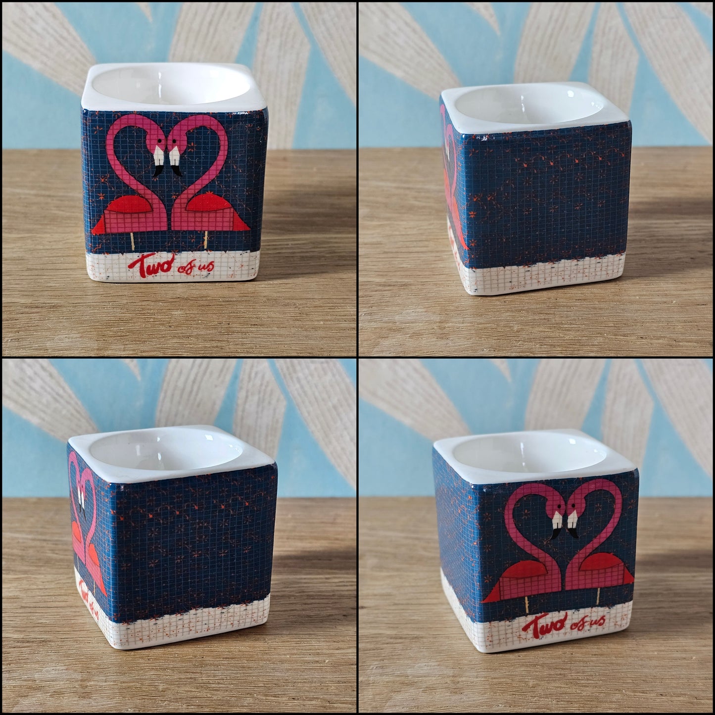 Set of 3 Paul Thurlby illustrated numbered egg cups (No. 1, 2 & 4)