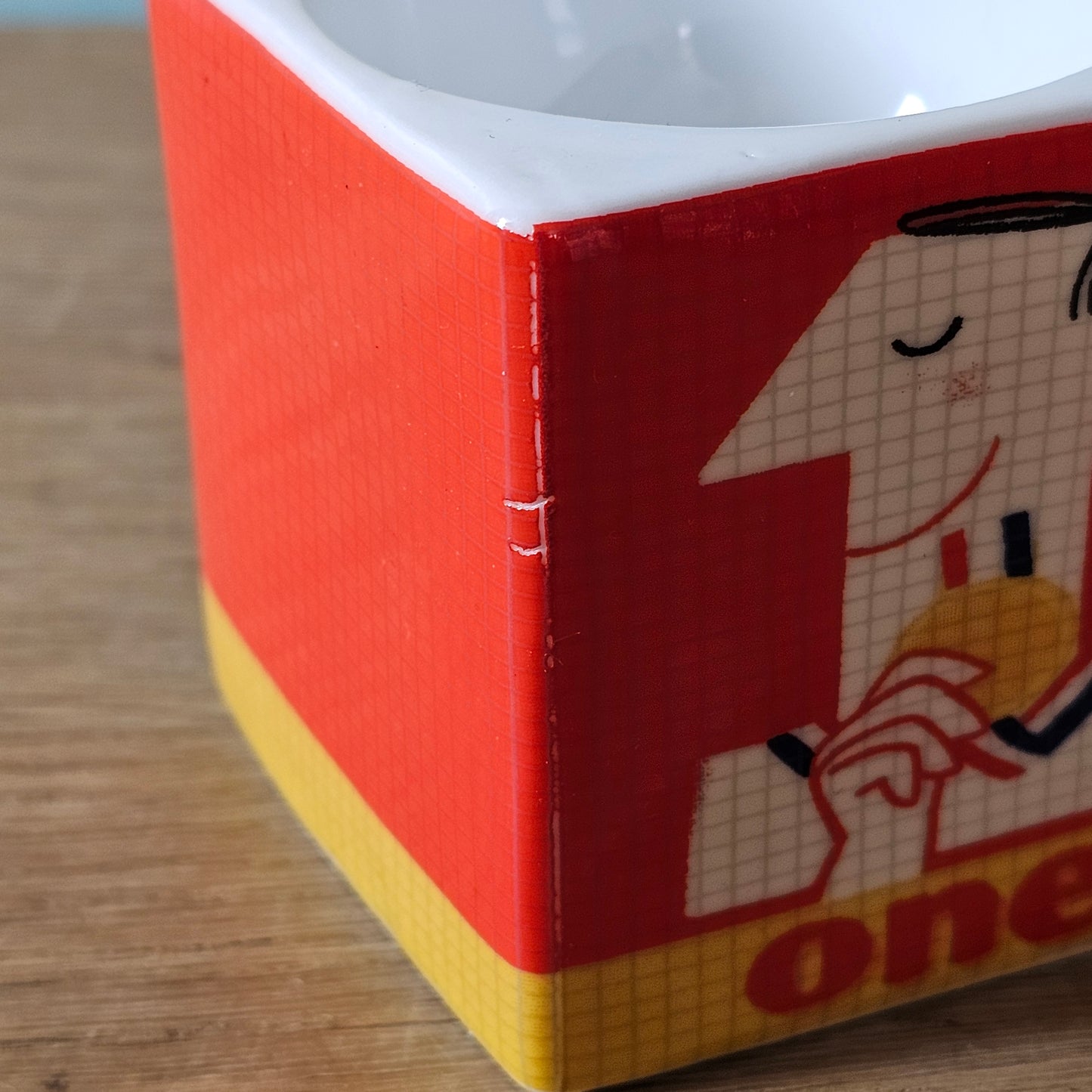 Set of 3 Paul Thurlby illustrated numbered egg cups (No. 1, 2 & 4)