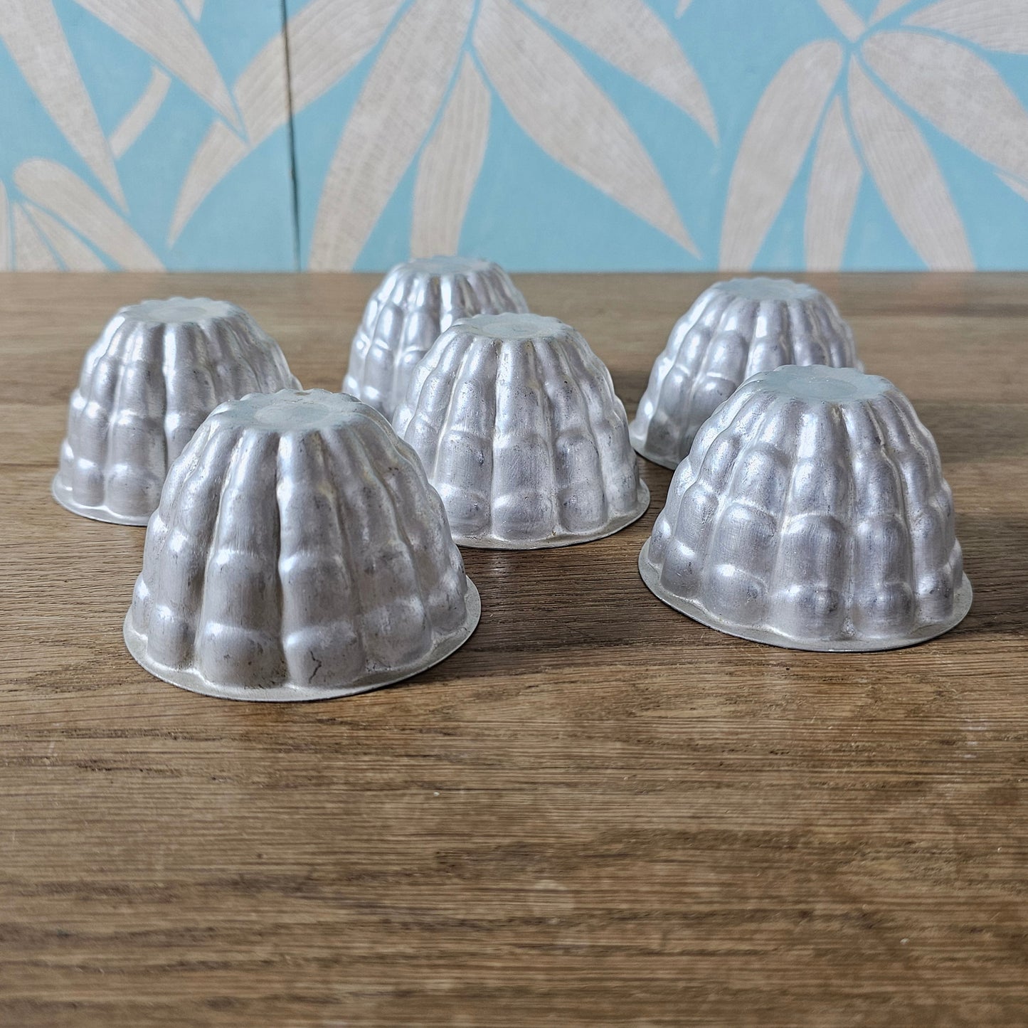 Set of 6 vintage aluminium jelly or blancmange moulds