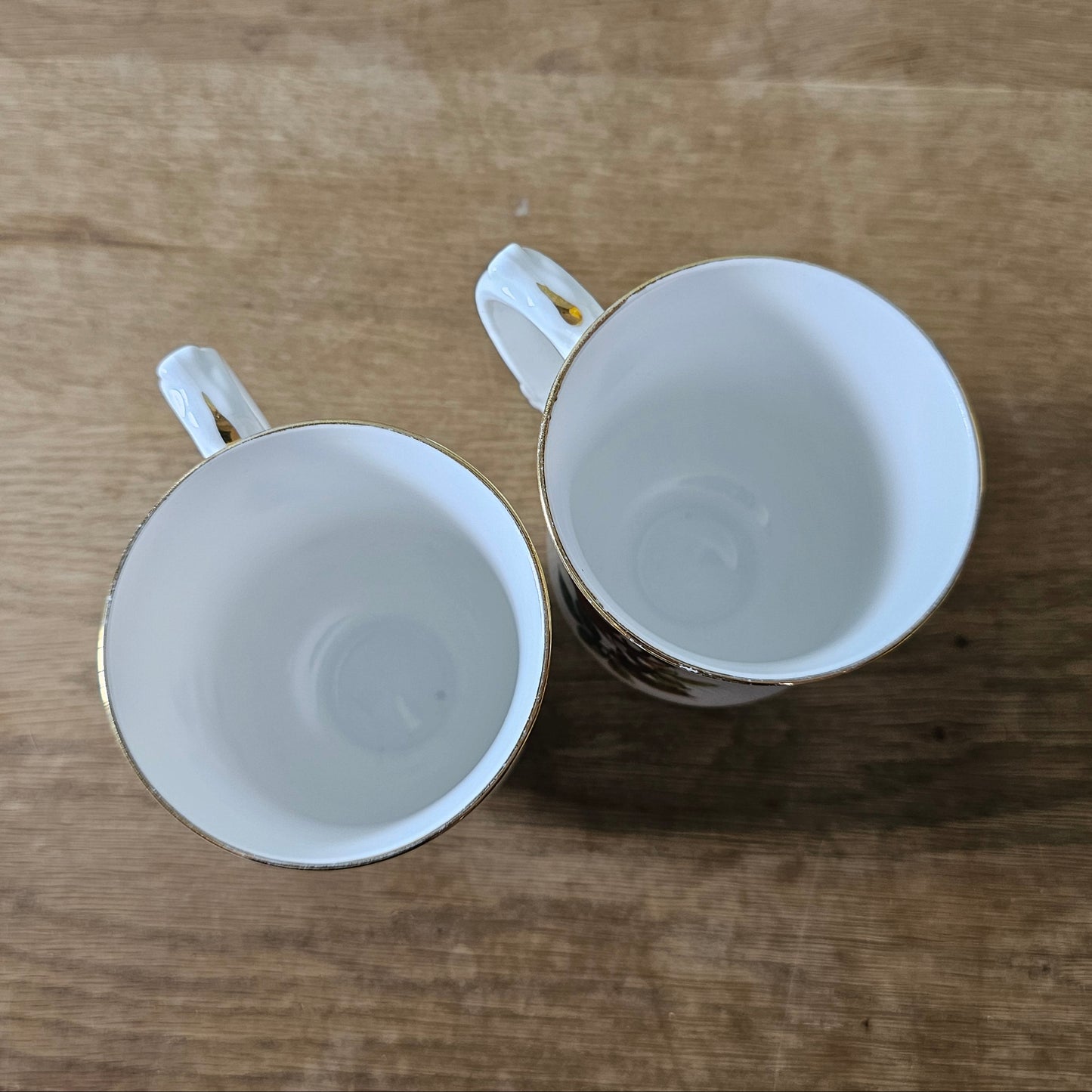 Set of two 1960s Pall Mall Ware English bone china pedestal coffee cups