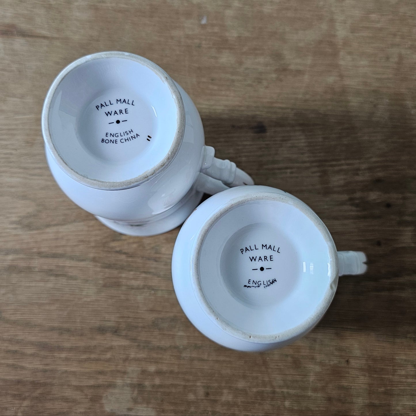 Set of two 1960s Pall Mall Ware English bone china pedestal coffee cups