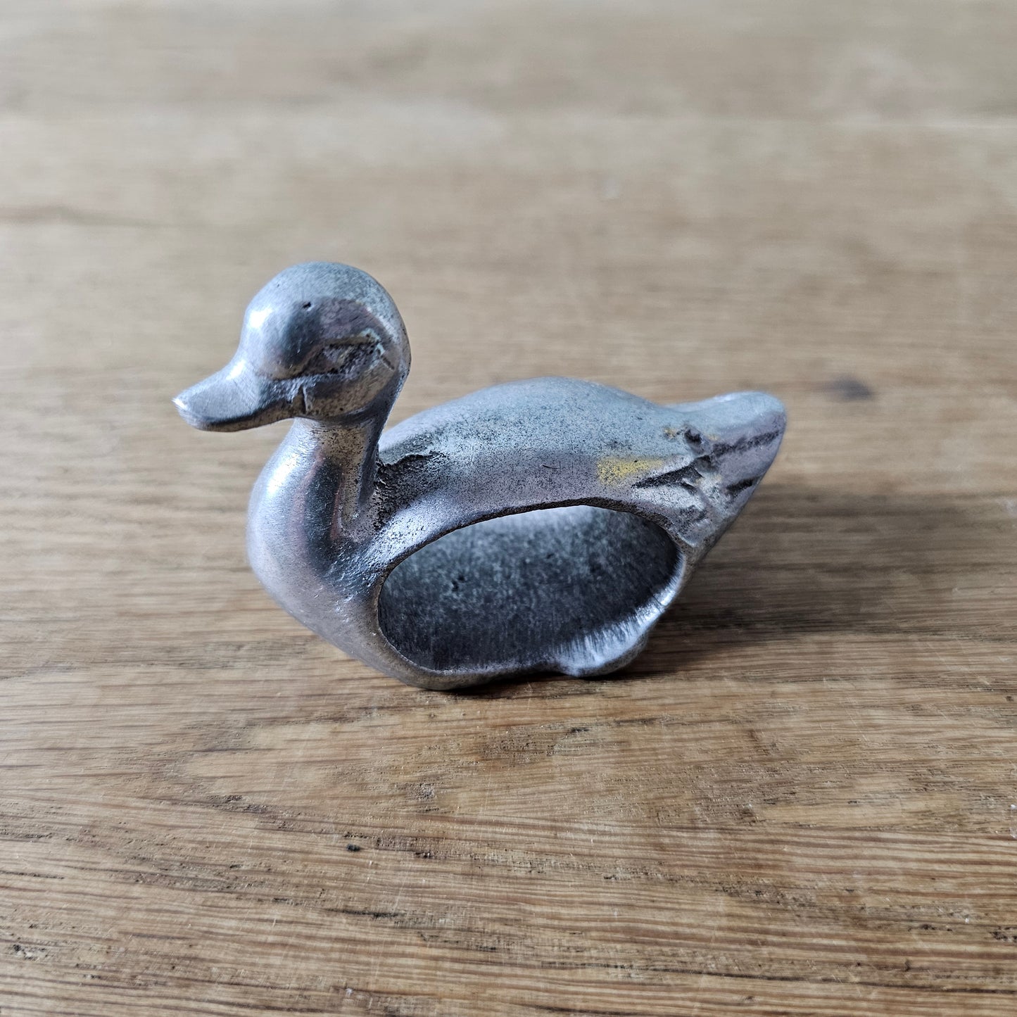 1960s/70s cast aluminium duck napkin ring