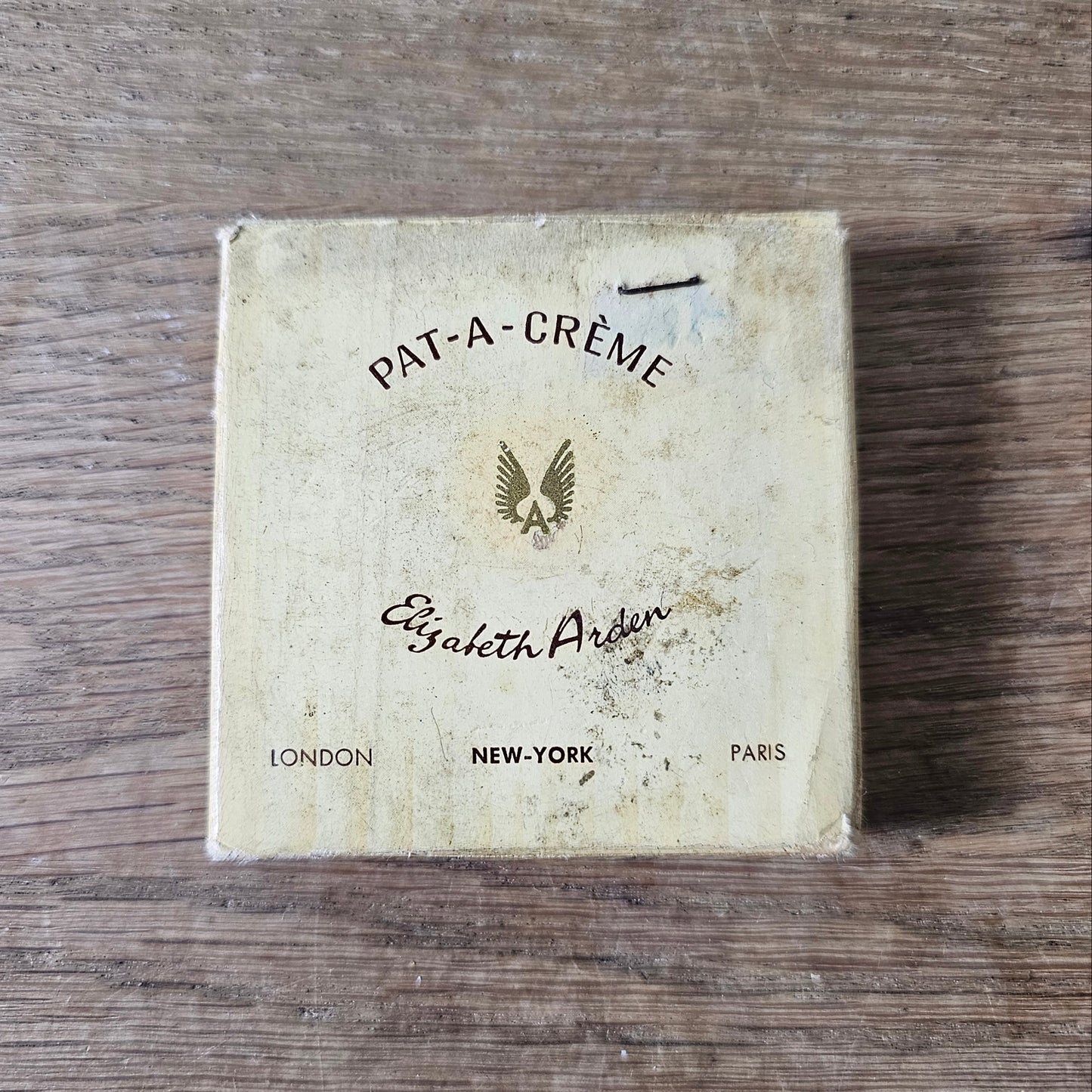 circa. 1950s Elizabeth Arden Pat-a-Creme 'Rachel' fashion make-up cream foundation