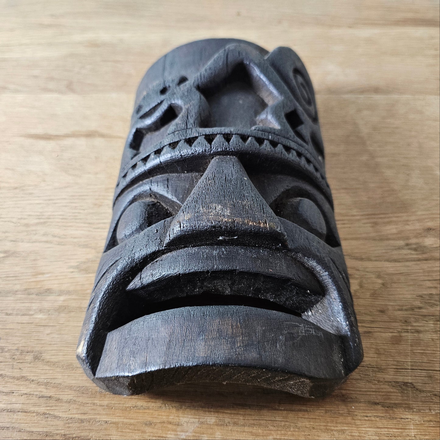 1960s/70s hand-carved tropical hardwood tribal-style mask wall sculpture