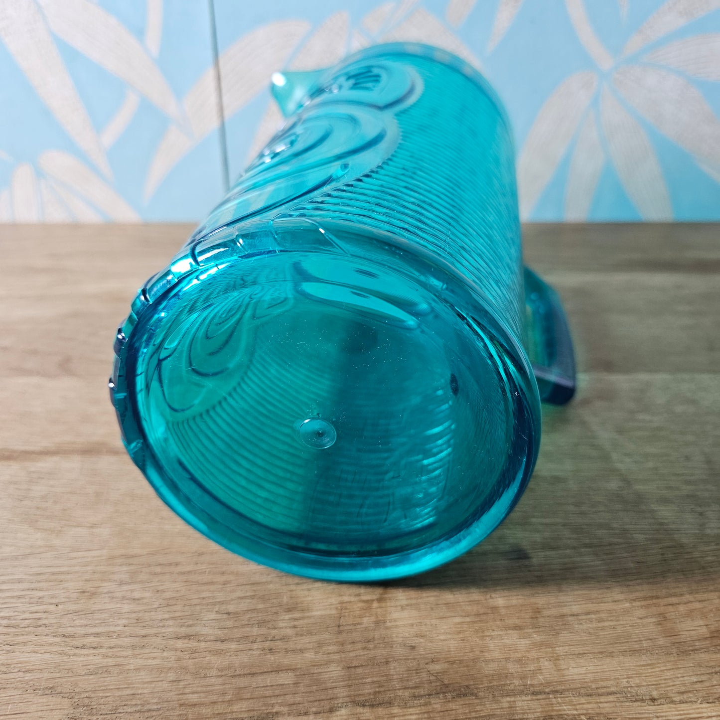 Teal Tiki cocktail pitcher and 4-tumbler drink set