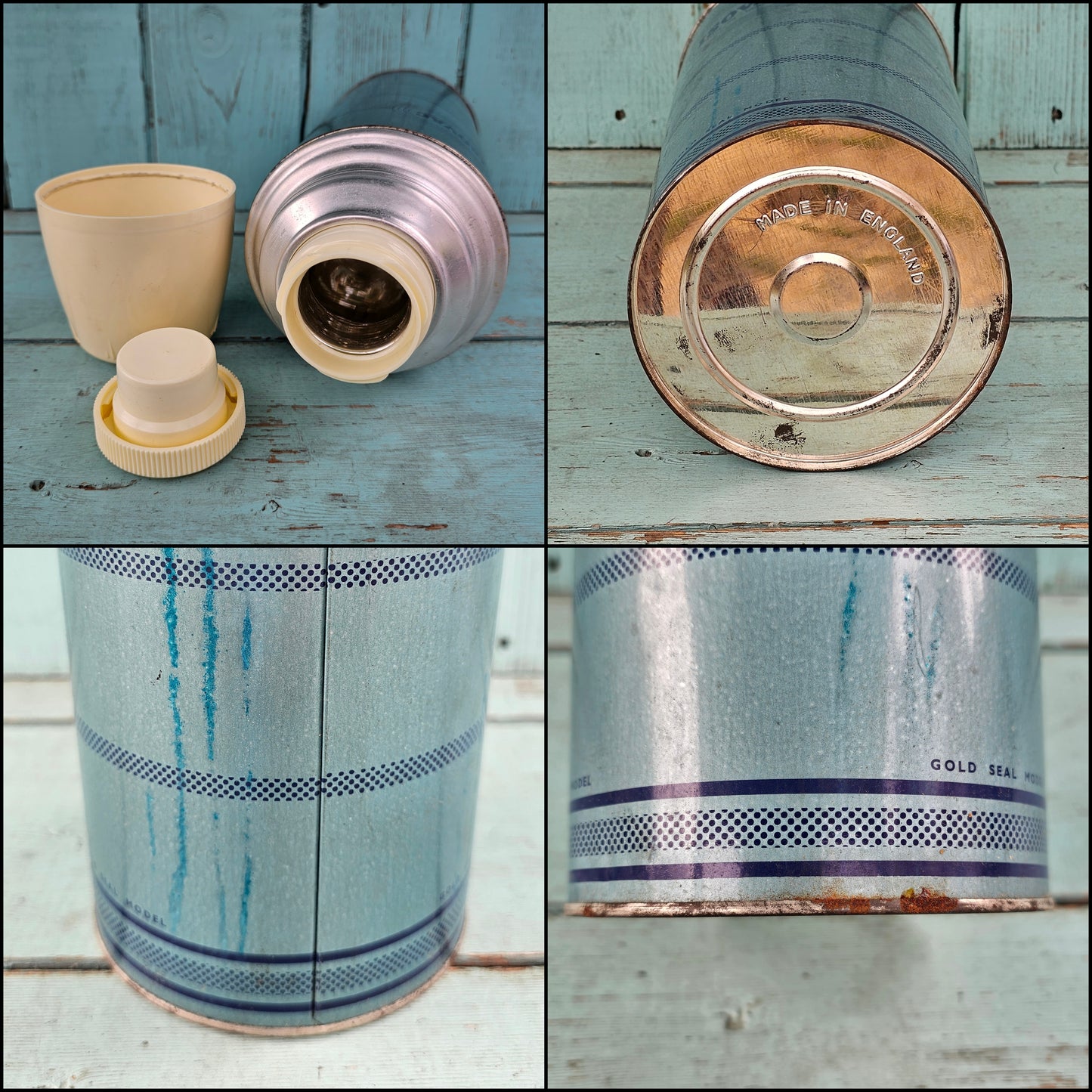 Mid-century Isovac picnic set in world travel print carry case