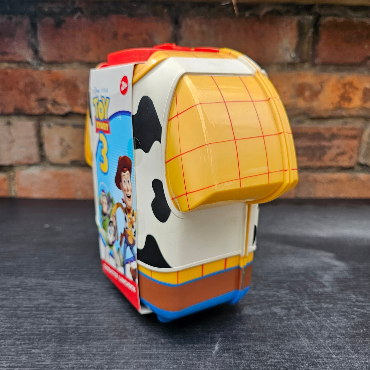 2010 Disney Pixar Toy Story 3 Sheriff Woody moulded character lunch box, unused