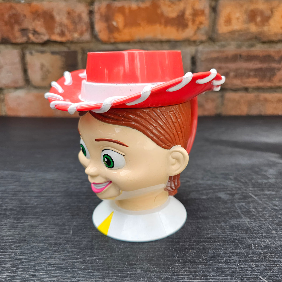Early 2000s Disney On Ice Toy Story Jessie flip-top character mug
