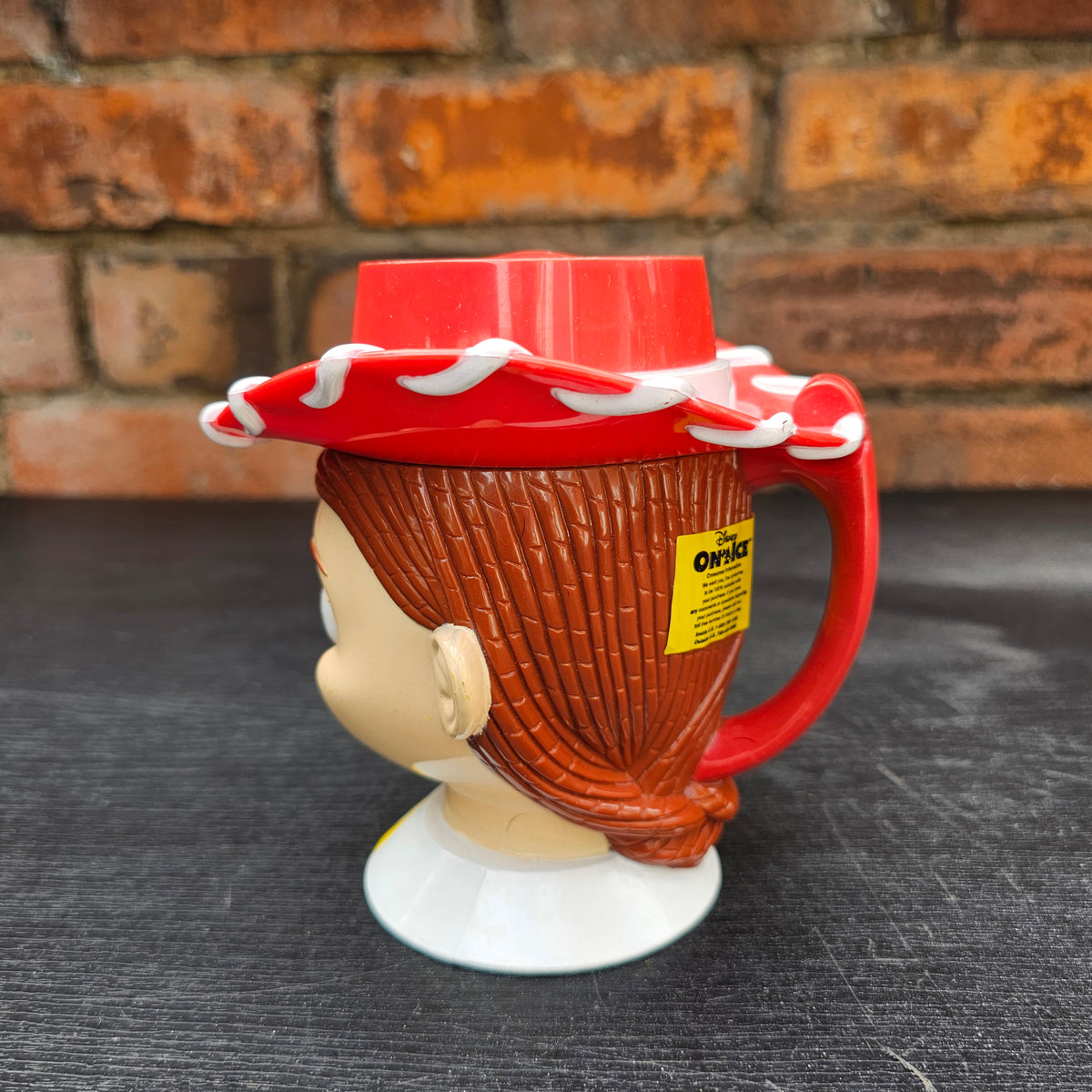 Early 2000s Disney On Ice Toy Story Jessie flip-top character mug