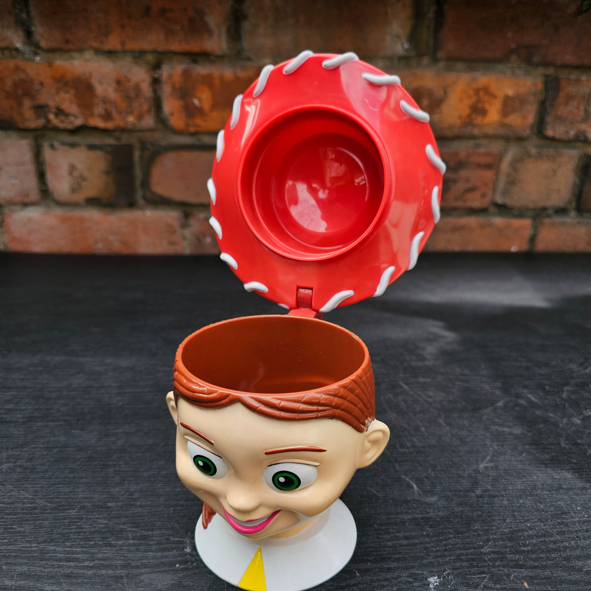 Early 2000s Disney On Ice Toy Story Jessie flip-top character mug