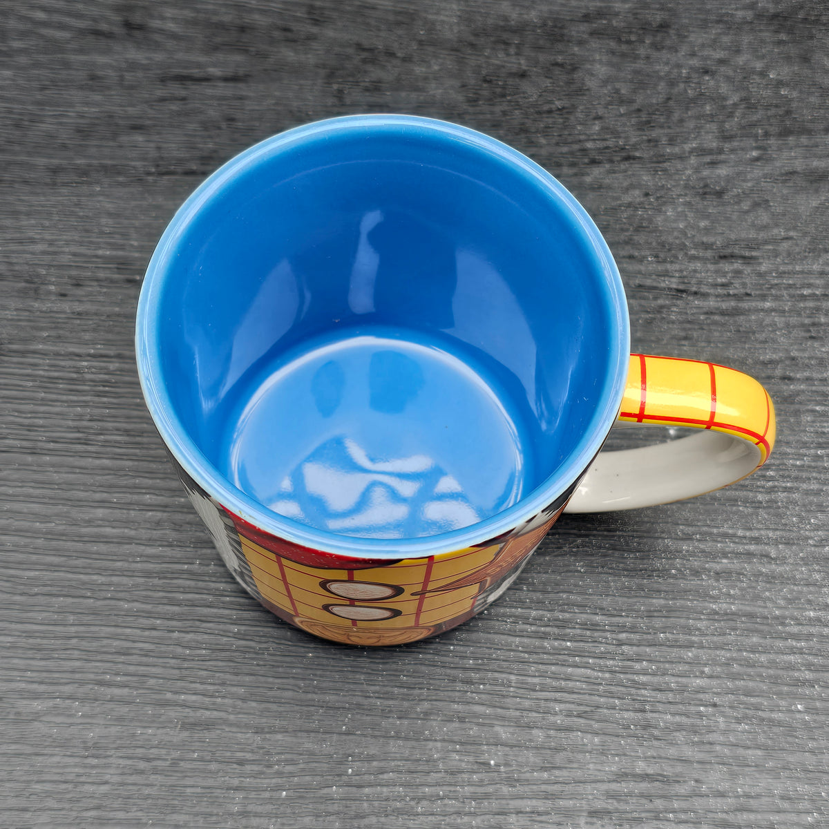 Disney Store Exclusive Toy Story Woody costume mug with blue interior