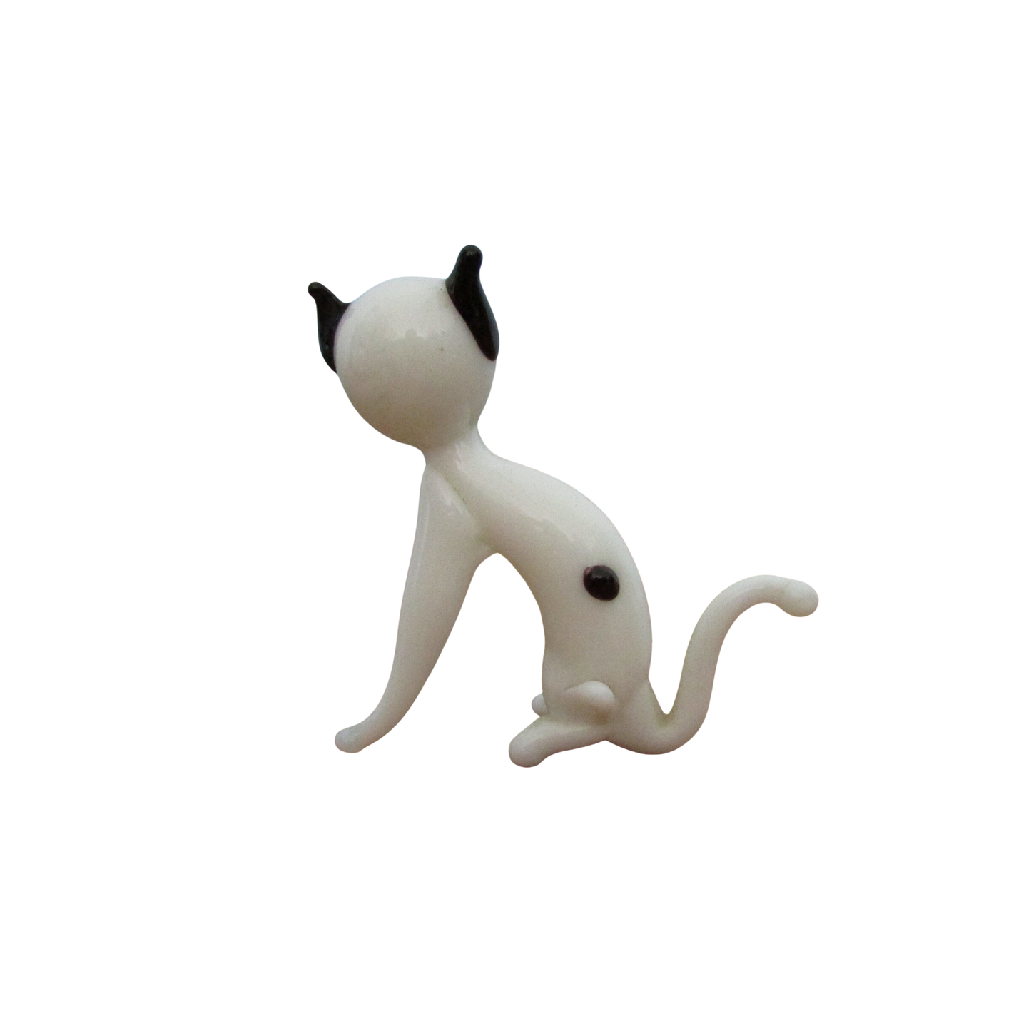 Mid-century Murano-style blown glass cat ornament