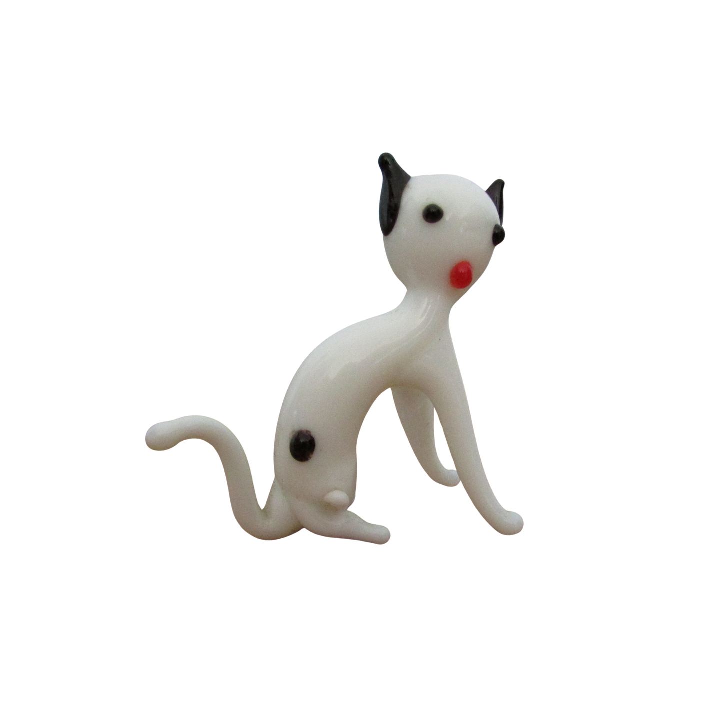 Mid-century Murano-style blown glass cat ornament