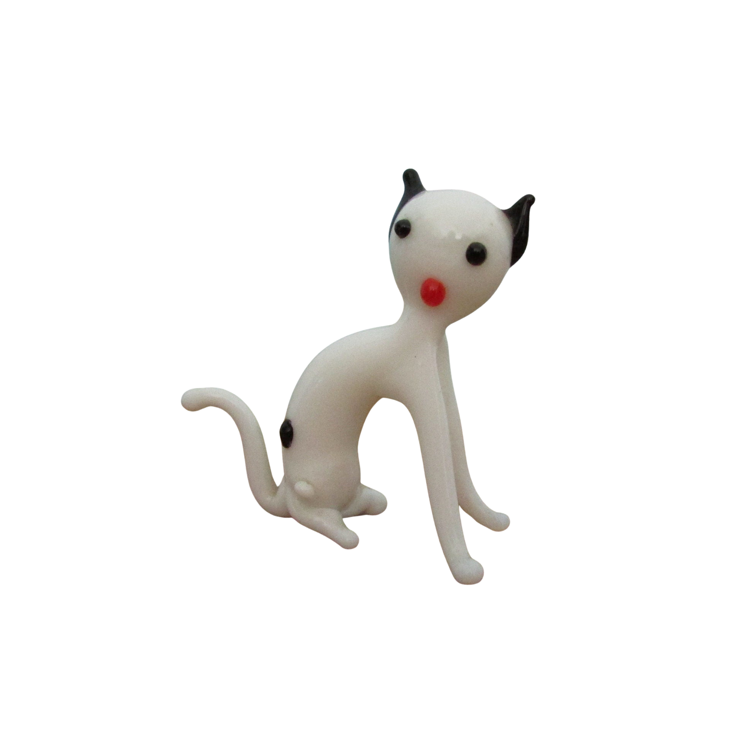 Mid-century Murano-style blown glass cat ornament