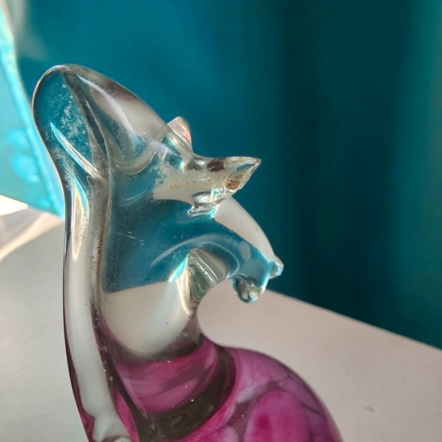 1970s Mtarfa Maltese art glass seahorse figurine