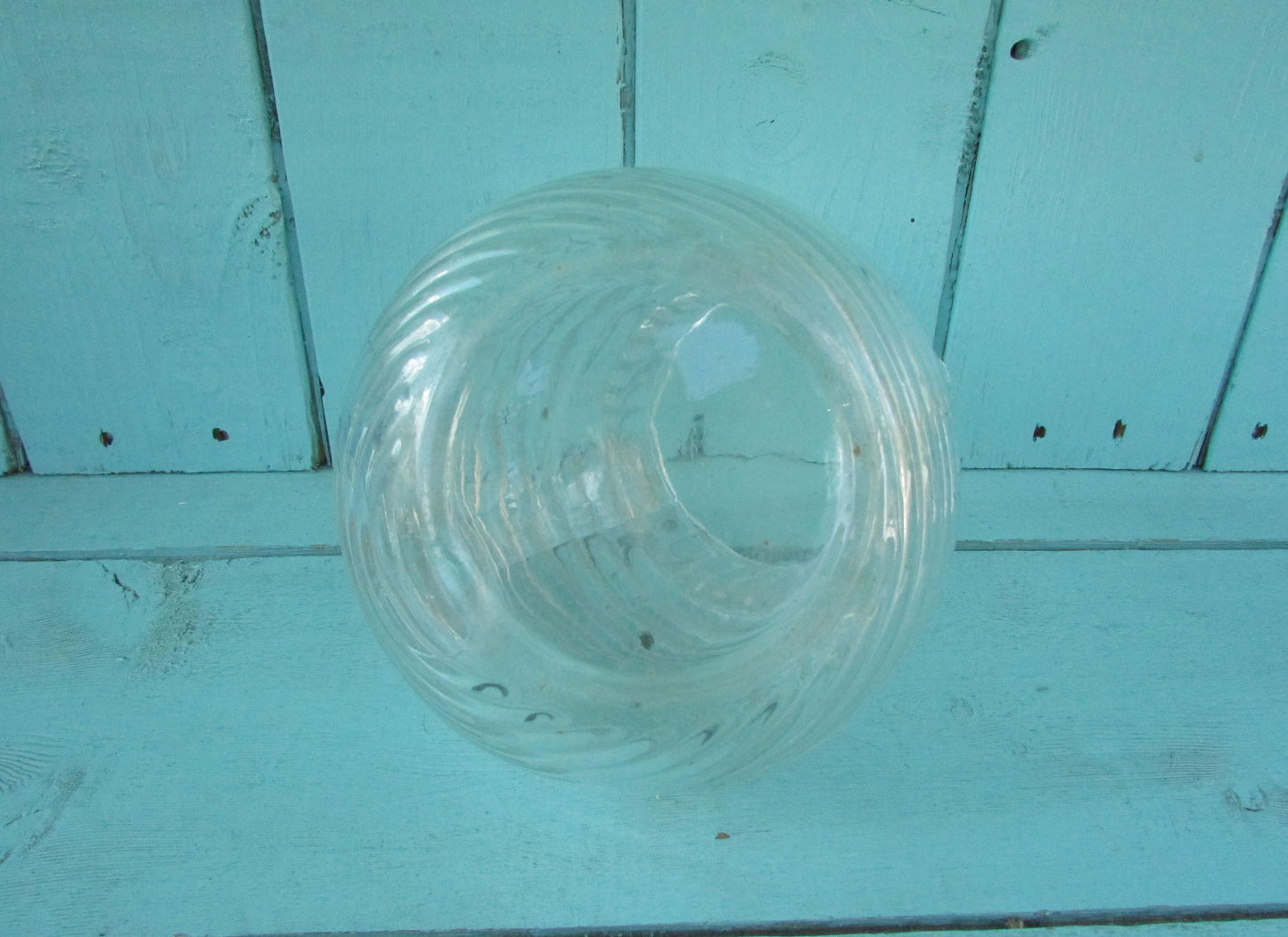 1950s Anchor Hocking angled/tilted round glass water jug