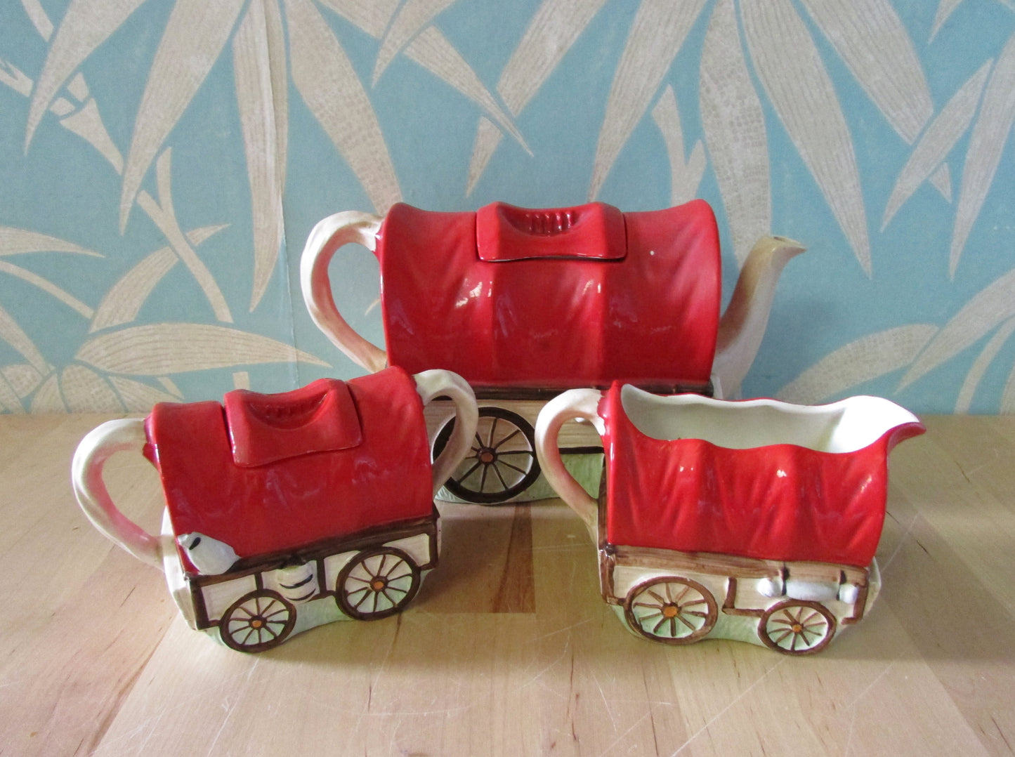 1940s/50s Washington Pottery Wagon Trail teaset