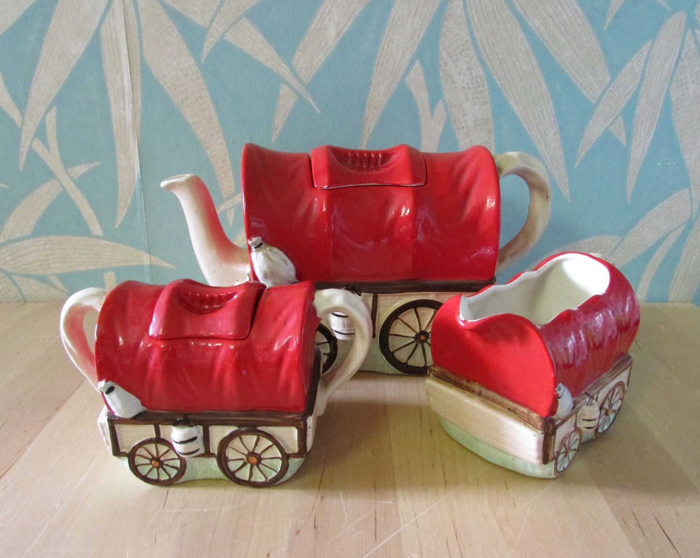 1940s/50s Washington Pottery Wagon Trail teaset