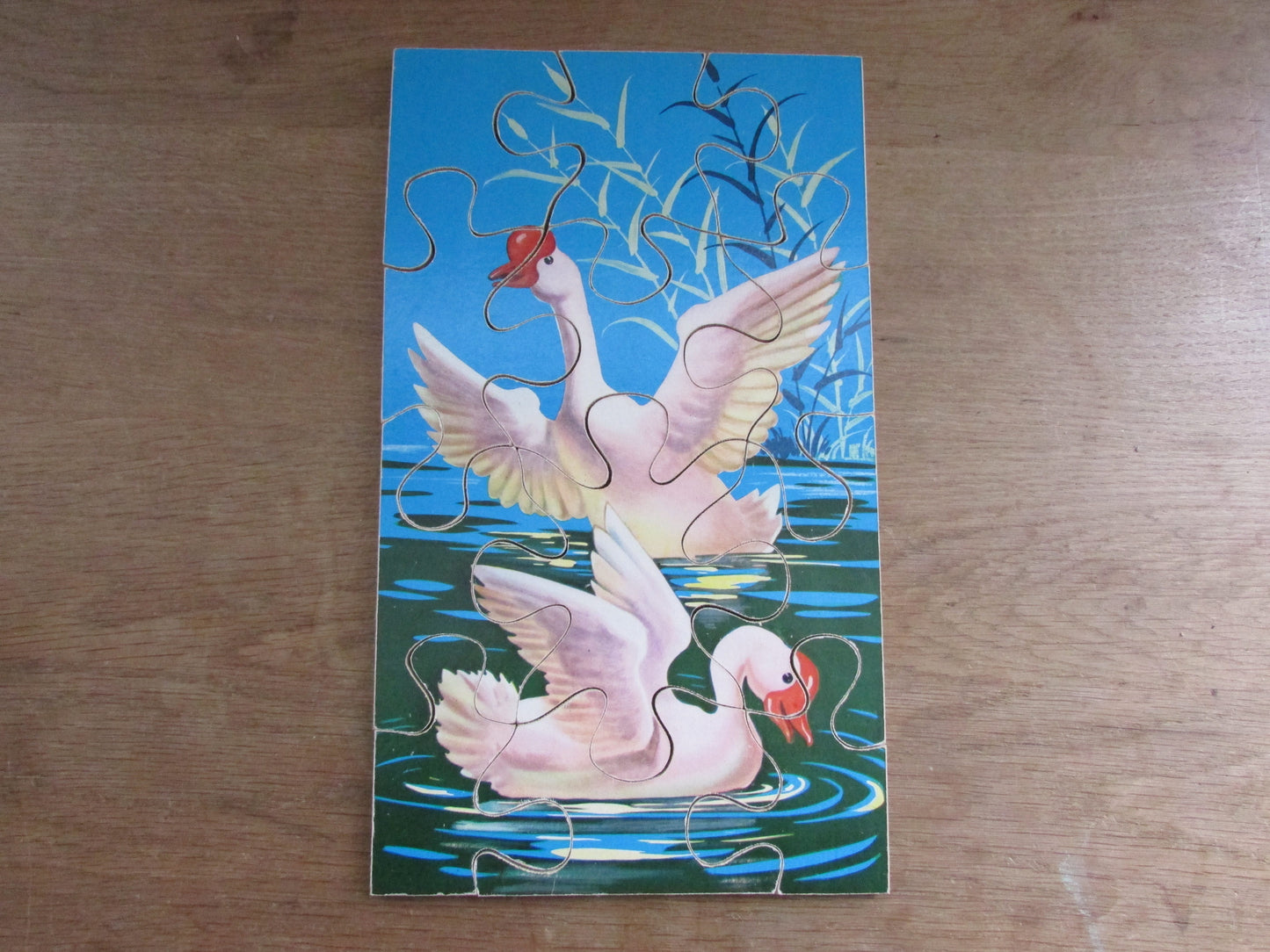 Vintage WB336 Swans picture puzzle with original box