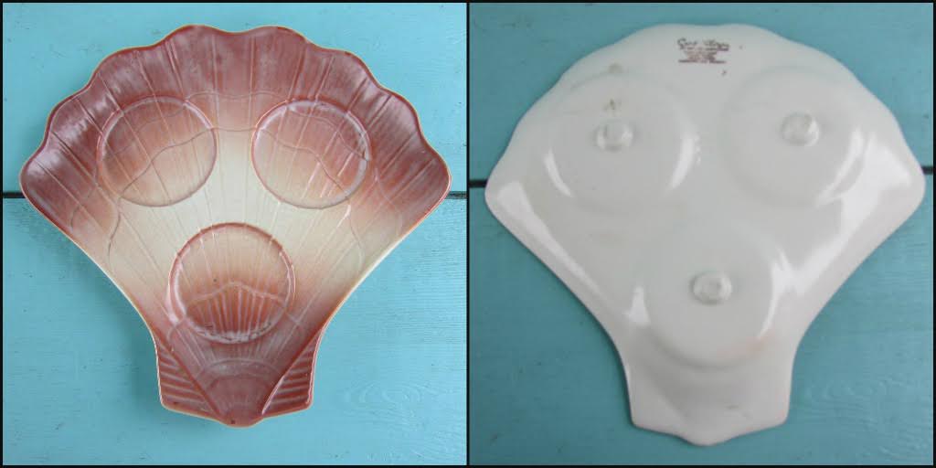 1960s Carlton Ware handpainted Australian Design ceramic shell cruet set