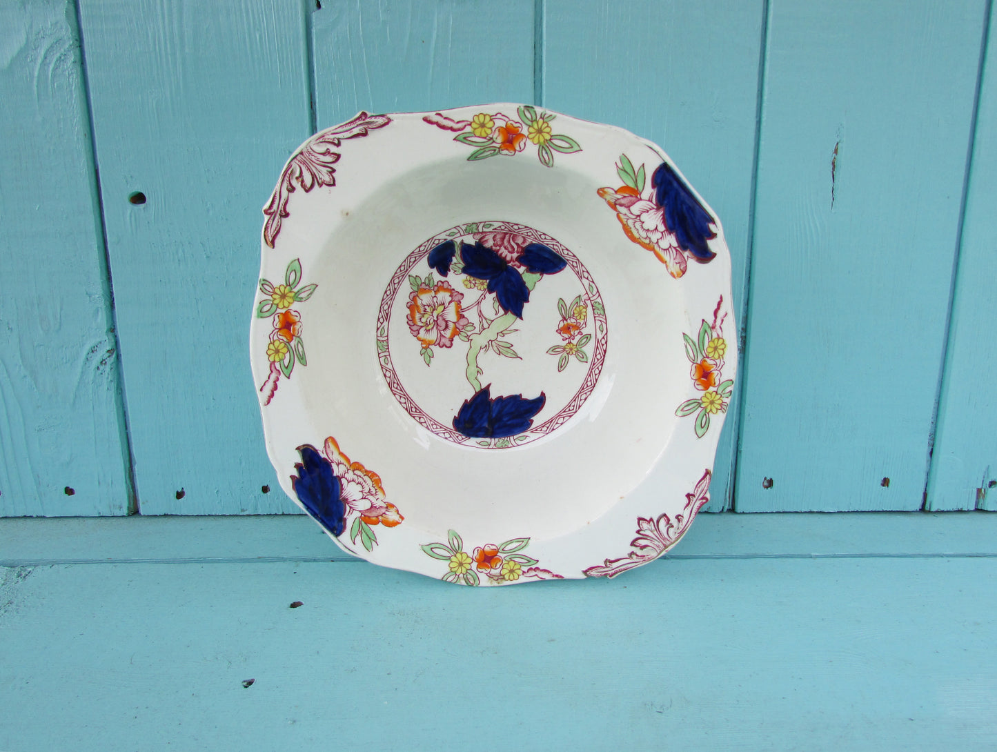 Antique Alfred Meakin Gleneagles hand-painted large bowl