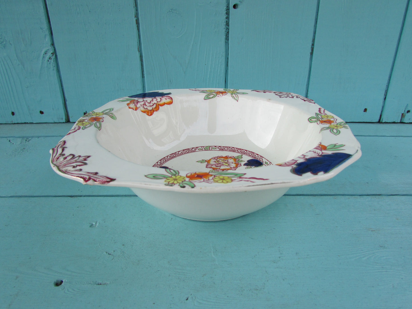 Antique Alfred Meakin Gleneagles hand-painted large bowl