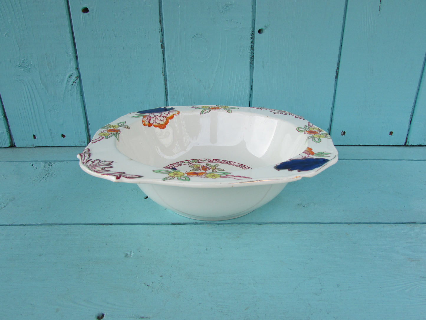 Antique Alfred Meakin Gleneagles hand-painted large bowl