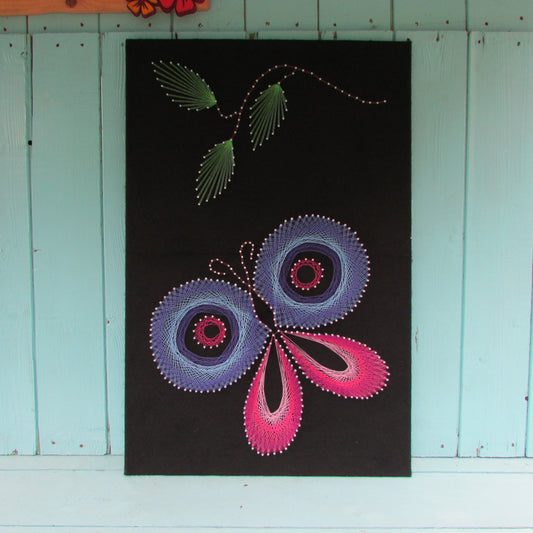 Home-made "Butterfly" string art made from original 1973 pattern
