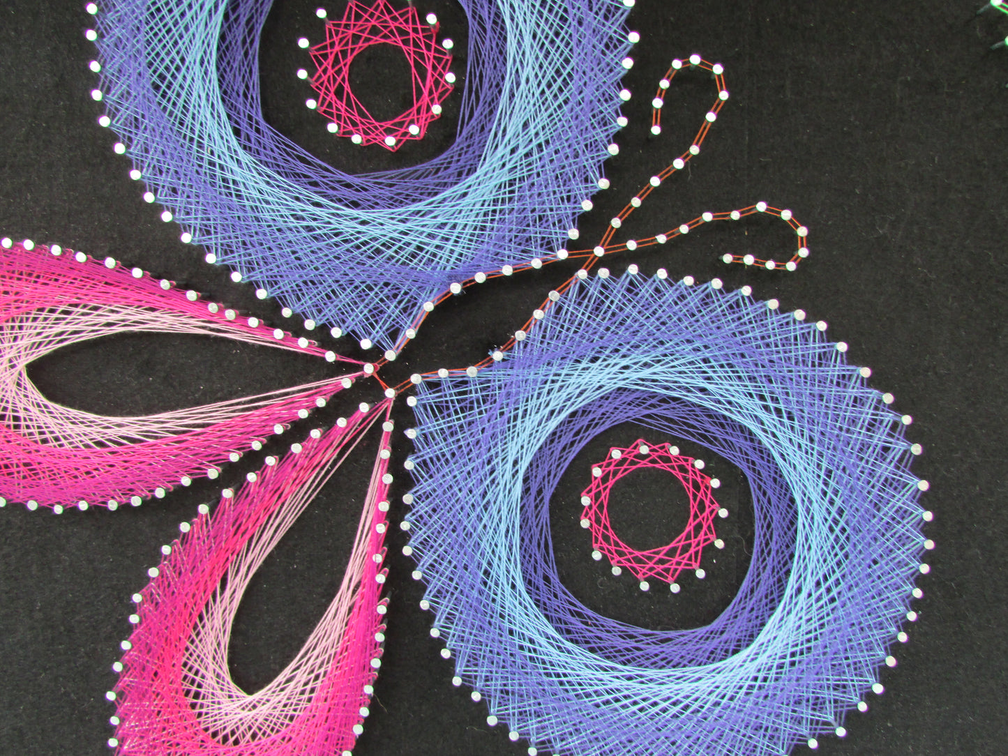 Home-made "Butterfly" string art made from original 1973 pattern