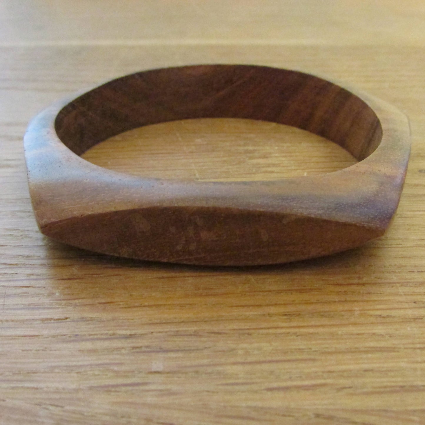 Set of three 1970s hand carved wooden bangles