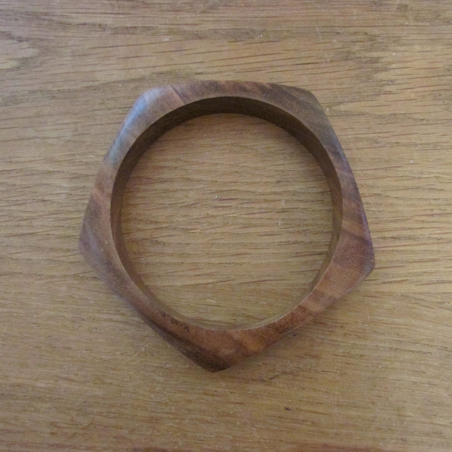 Set of three 1970s hand carved wooden bangles