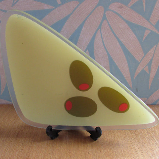 Early 2000s Joseph Joseph ‘Olives’ triangular glass serving dish