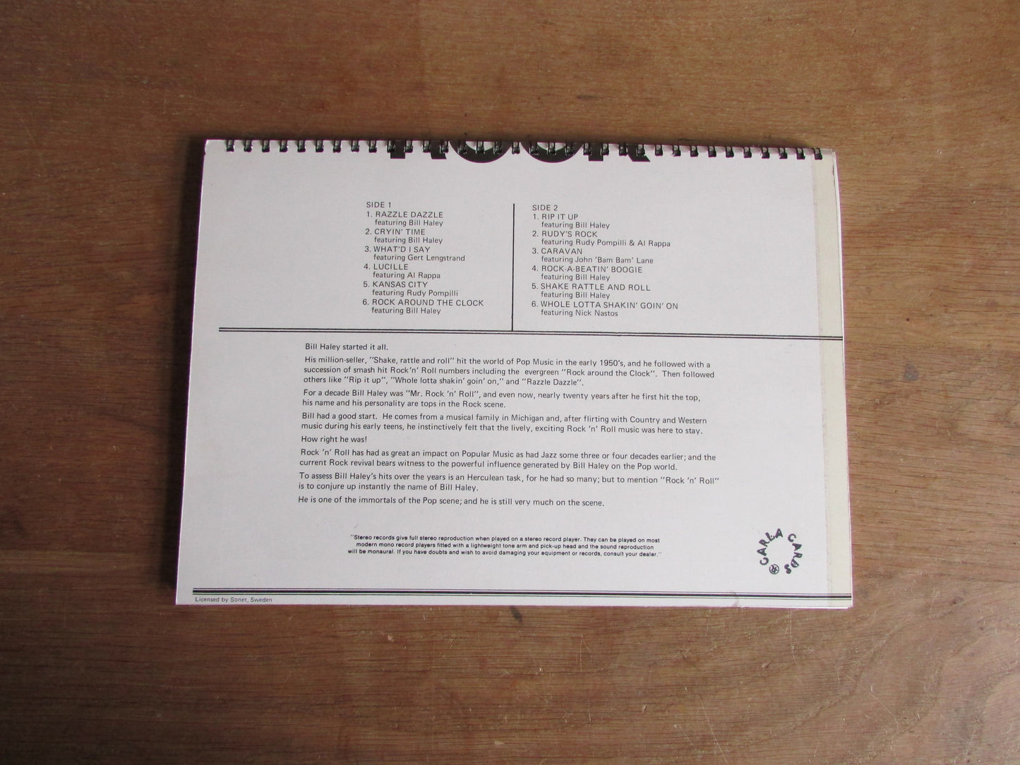 Home-made A4 wire-bound sketchbook using 100% recycled 140gsm Cartridge Paper, Bill Haley & The Comets