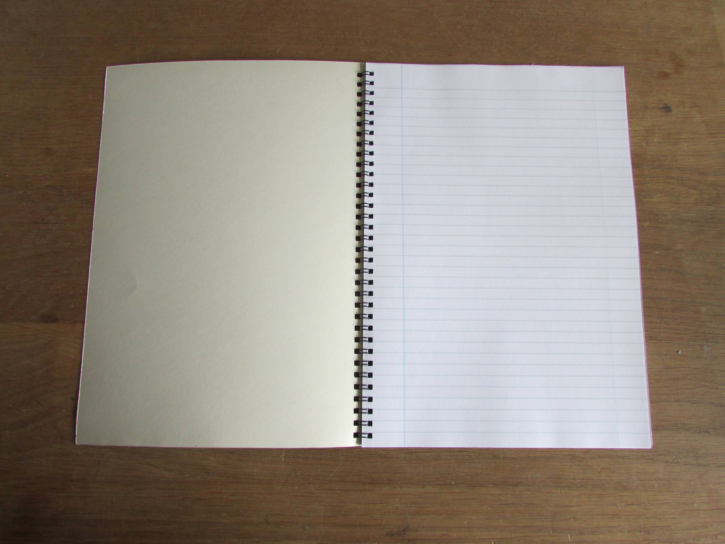 Home-made A4 wire-bound notebook, 30 sheets lined paper, Comedy Caravan