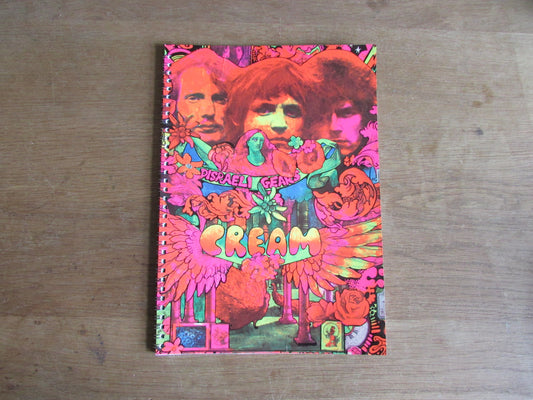 Home-made A4 wire-bound notebook, 30 sheets lined paper, Cream