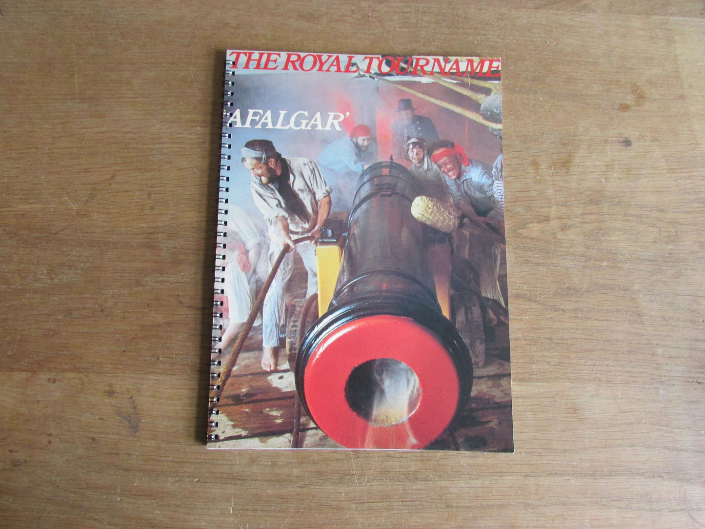 Home-made A4 wire-bound notebook, 30 sheets lined paper, The Royal Tournament 'Trafalgar'