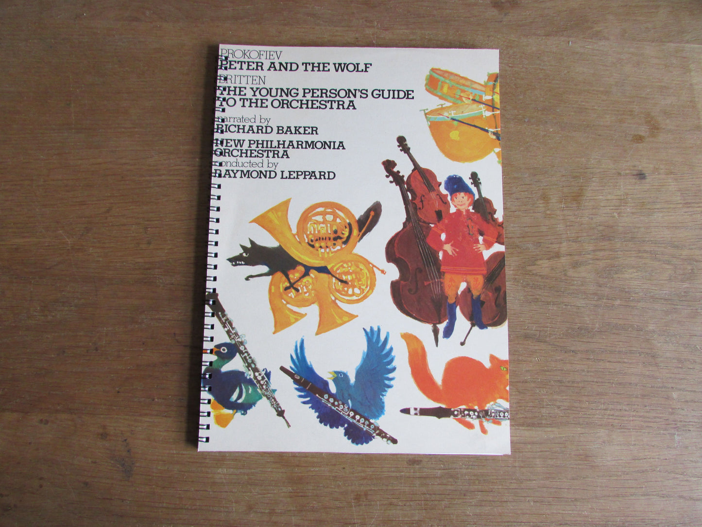 Home-made 4 wire-bound notebook, 30 sheets lined paper, Peter & The Wolf