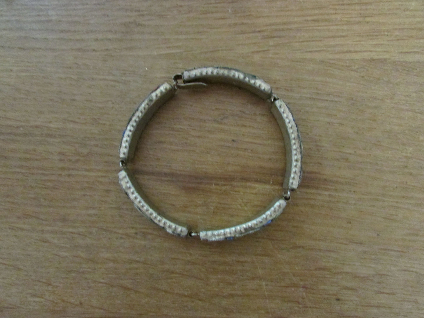 Vintage Venetian Micro Mosaic 5-link bracelet, stamped