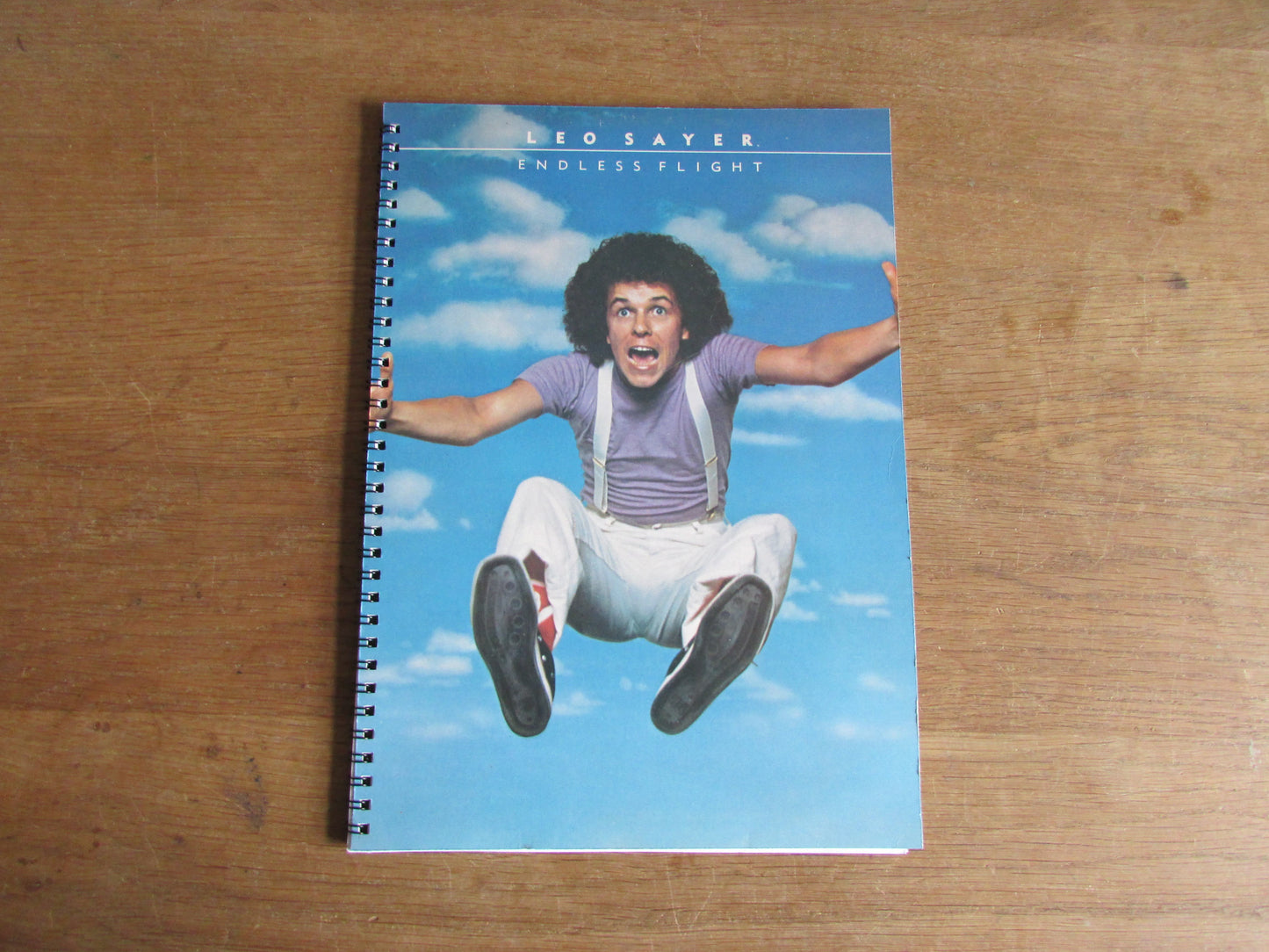 Home-made A4 wire-bound notebook, 30 sheets lined paper, Leo Sayer