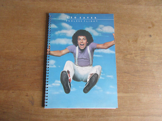 Home-made A4 wire-bound notebook, 30 sheets lined paper, Leo Sayer
