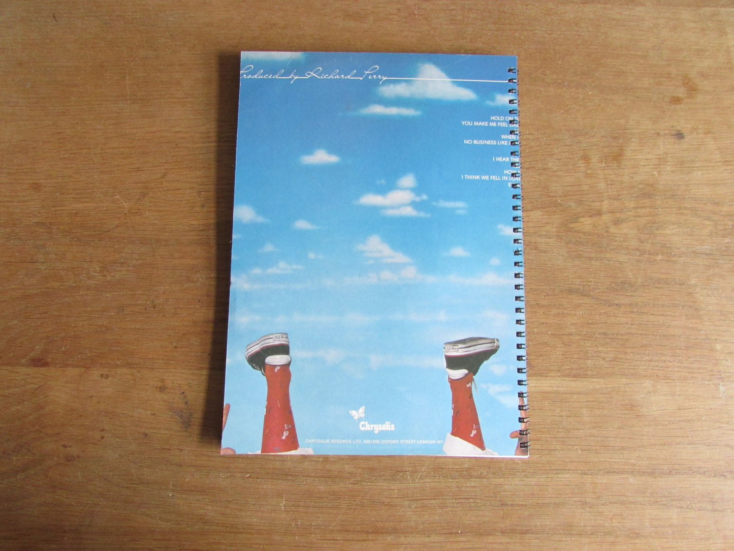 Home-made A4 wire-bound notebook, 30 sheets lined paper, Leo Sayer