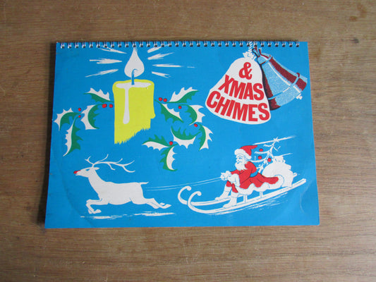 Home-made A4 wire-bound notebook, 30 sheets lined paper, Xmas Carols & Xmas Chimes