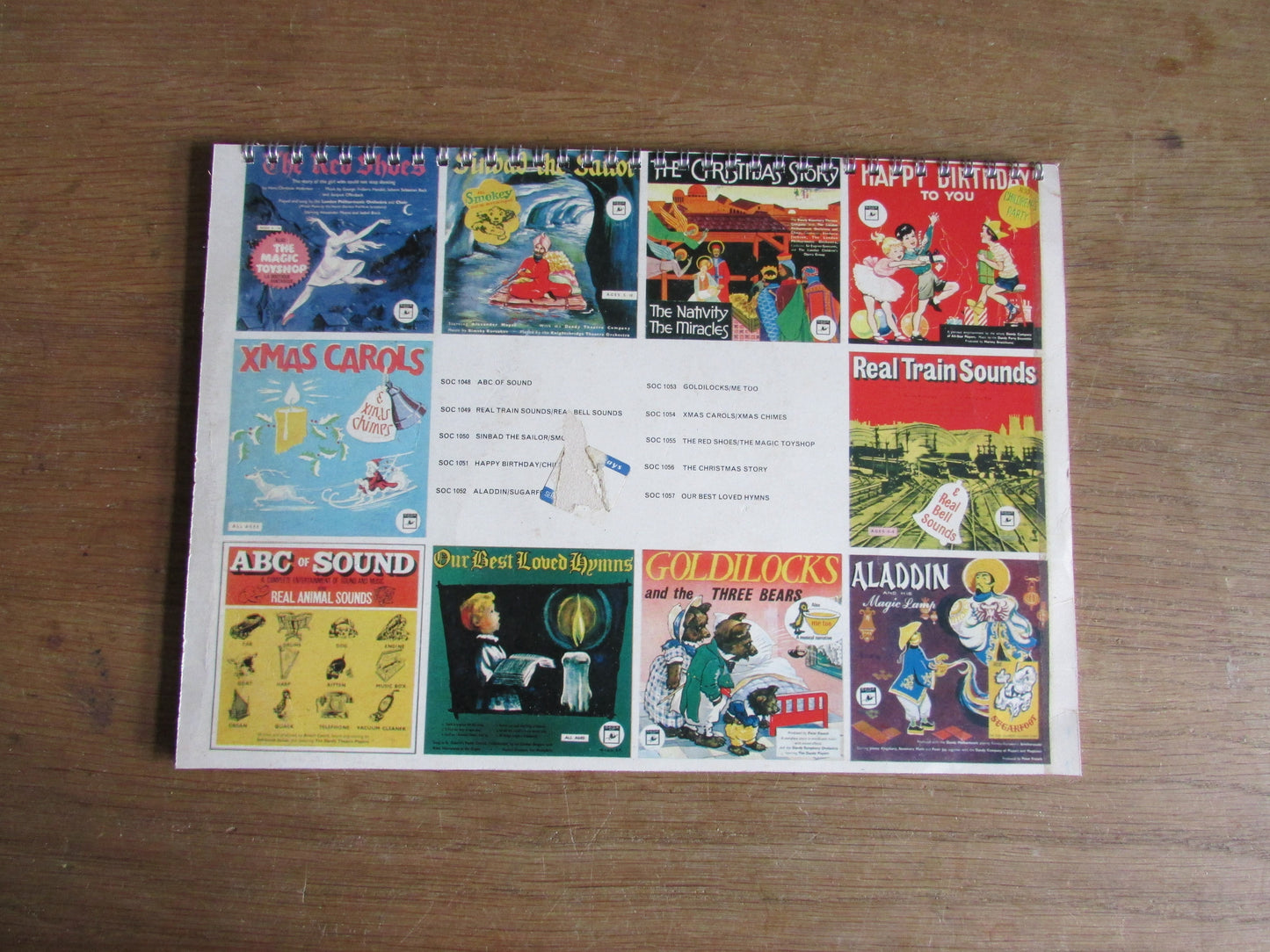 Home-made A4 wire-bound notebook, 30 sheets lined paper, Xmas Carols & Xmas Chimes