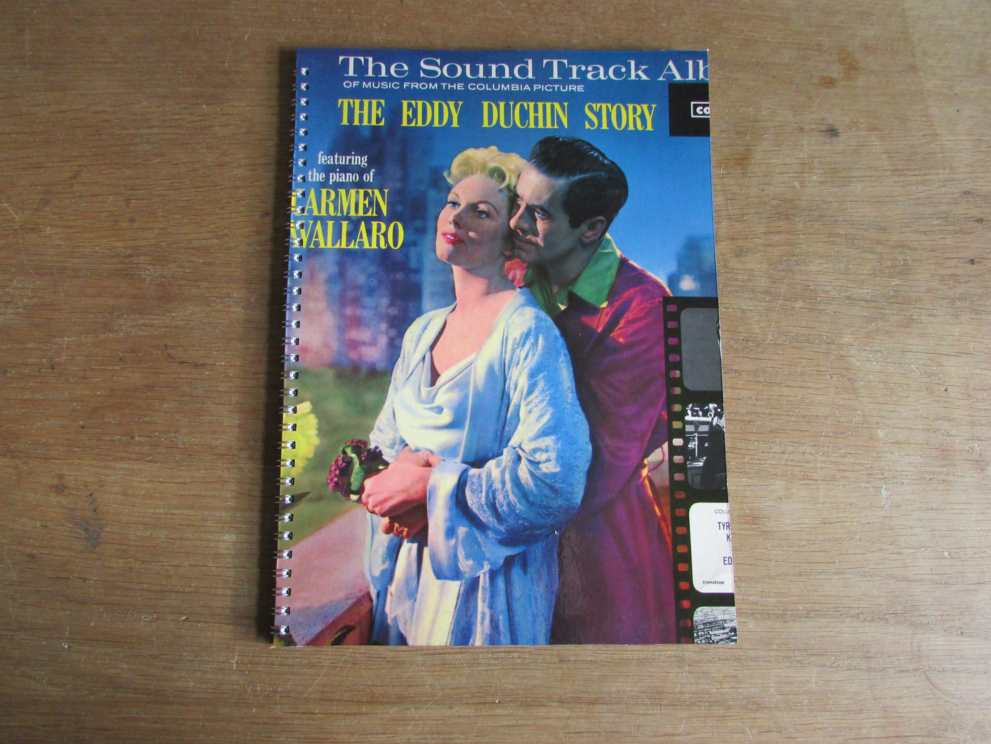 Home-made A4 wire-bound notebook, 30 sheets lined paper, The Eddy Duchin Story