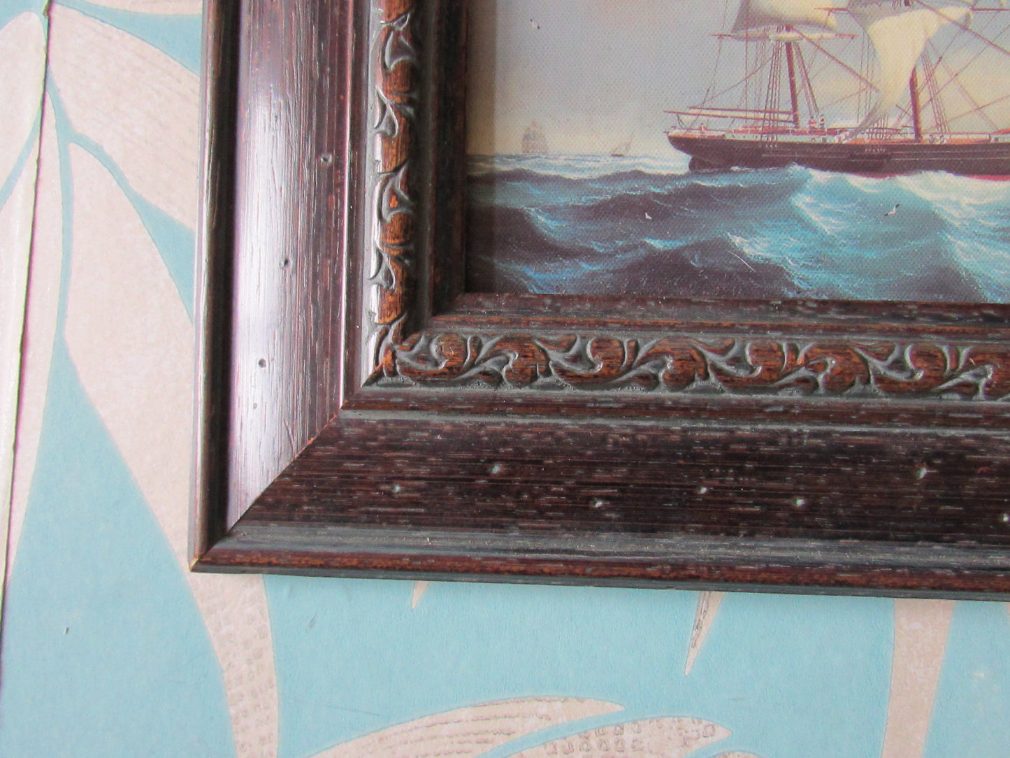 Pair of vintage framed maritime art prints
